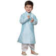 Kids Silk Blue Dhoti Kurta Set For Boys