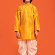 Kids Silk Yellow Kurta Patiala Set for Boys