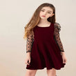 Maroon Girls Above Knee Casual Dress