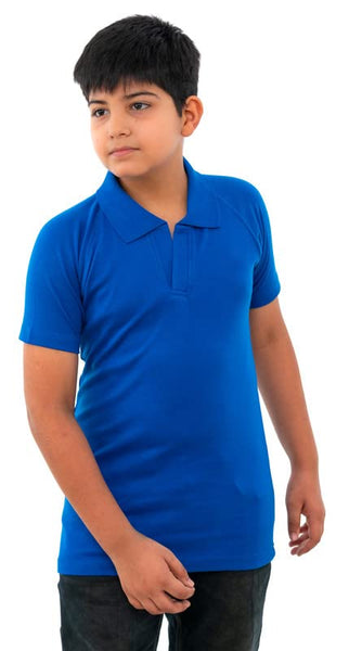 Boys Cotton Half Sleeves Solid Blue Shirt