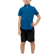 Boys Cotton Blend Mandarin Neck Blue Shirt