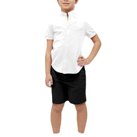 Boys Cotton Blend Mandarin Neck White Shirt