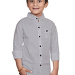 Cotton Grey Shirt for Kids Spread Collor