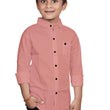 Cotton Peach Shirt for Kids Spread Collor