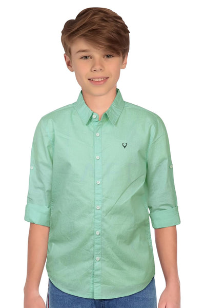 Plain Mint Colour Boy's Shirt