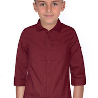 Plain Maroon Colour Boy's Shirt