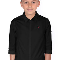 Plain Black Colour Boy's Shirt