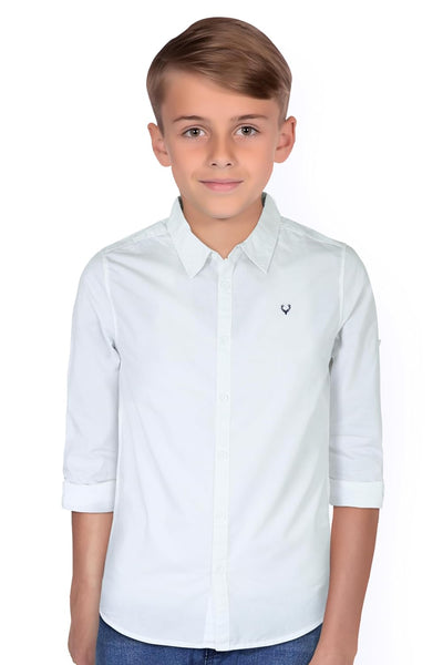 Plain White Colour Boy's Shirt