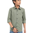 Boys Dark Green Shirt Stylish Casualwear Buttoned