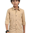 Boys Light Peach Shirt Stylish Casualwear Buttoned