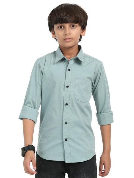 Boys Olive Shirt Stylish Casualwear Buttoned