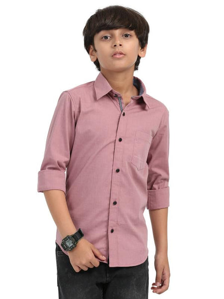 Boys Pink Shirt Stylish Casualwear Buttoned