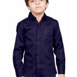 Cotton Fullsleeve Casual Plain Blue Shirt for Kid's