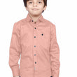 Cotton Fullsleeve Casual Plain Peach Shirt for Kid's