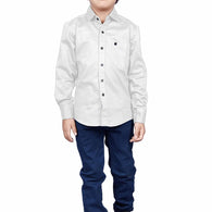 Cotton Fullsleeve Casual Plain White Shirt for Kid's