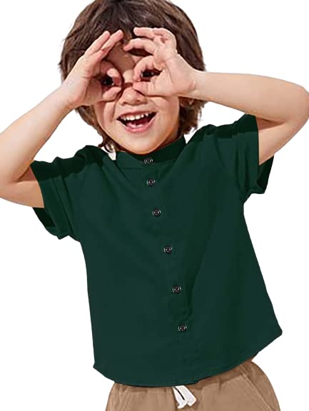 Plain Green Kids Shirt for Boys