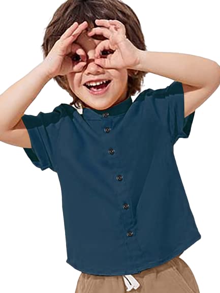 Plain Blue Kids Shirt for Boys