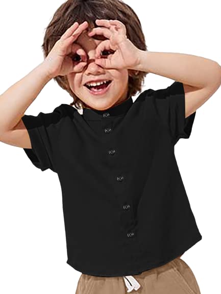 Plain Black Kids Shirt for Boys