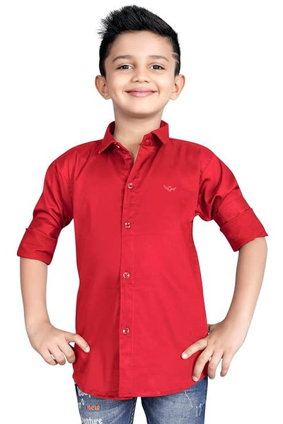 Boy's Kids Cotton Red Shirt