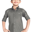 Boy's Kids Cotton Dark Grey Shirt