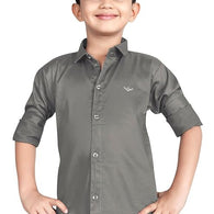 Boy's Kids Cotton Dark Grey Shirt