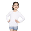 Girls White Solid Color Tshirt