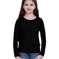 Black Casual Cotton Round Neck Full Sleeve T-Shirt