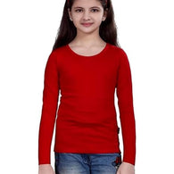 Red Casual Cotton Round Neck Full Sleeve T-Shirt