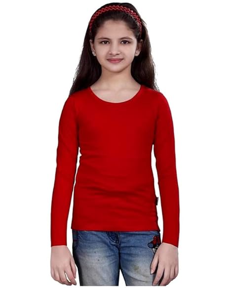 Red Casual Cotton Round Neck Full Sleeve T-Shirt