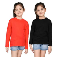 Black Red Girls Kids T-Shirts