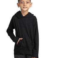 Boys Plain Black Sweatshirts & Hoodies