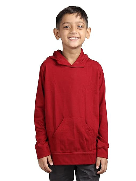 Boys Plain Maroon Sweatshirts & Hoodies