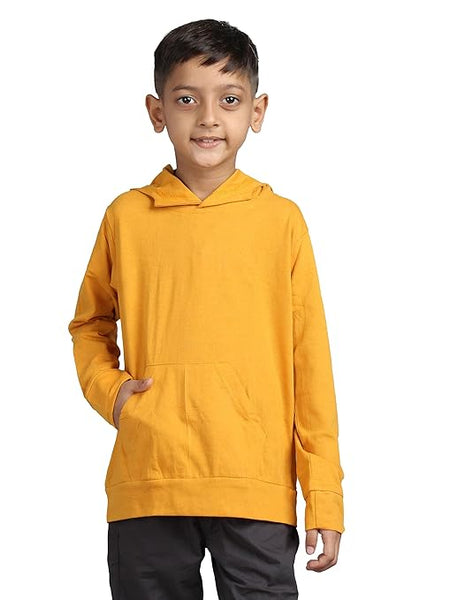 Boys Plain Mustard Sweatshirts & Hoodies