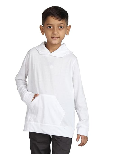 Boys Plain White Sweatshirts & Hoodies