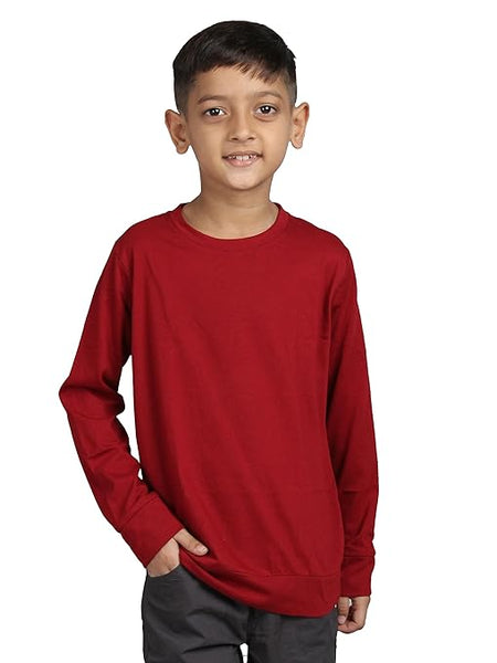 Boys Full Sleeve Unisex Maroon Sweatshirt