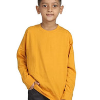 Boys Full Sleeve Unisex Mustard Sweatshirt