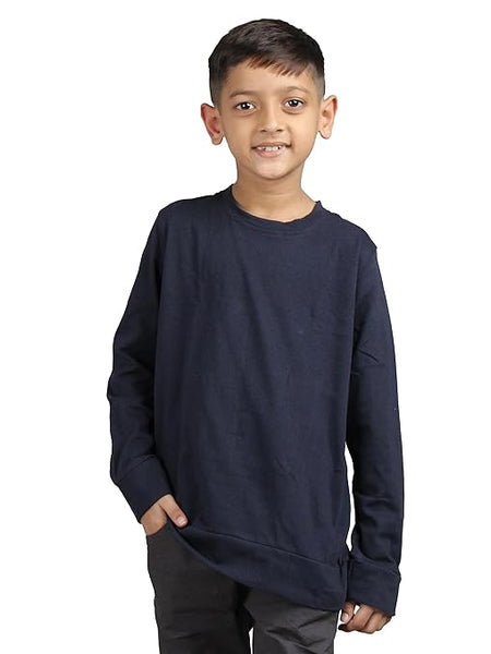 Boys Full Sleeve Unisex Navy Blue Sweatshirt