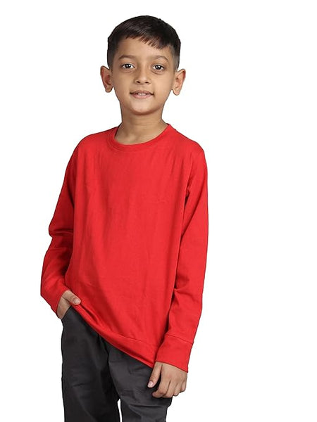 Boys Full Sleeve Unisex Red Sweatshirt