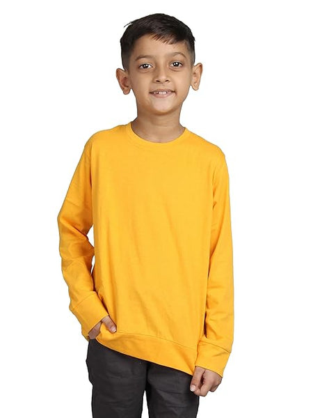 Boys Full Sleeve Unisex Yellow Sweatshirt