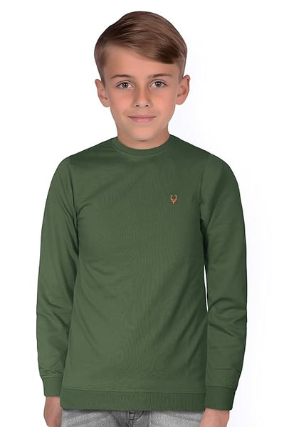 Boys Cotton Olive Sweatshirt