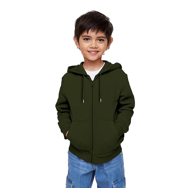 Kids Dark Green Hooded Sweatshirt for Boys