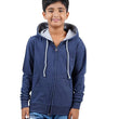 Blue Melange Hooded Solid Boys Sweatshirt