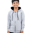 Grey Melange Hooded Solid Boys Sweatshirt