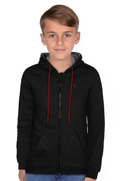 Boys Collared Neck Black Sweatshirt