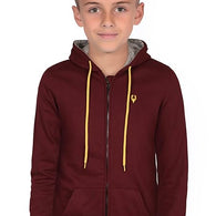 Boys Collared Neck Maroon Sweatshirt