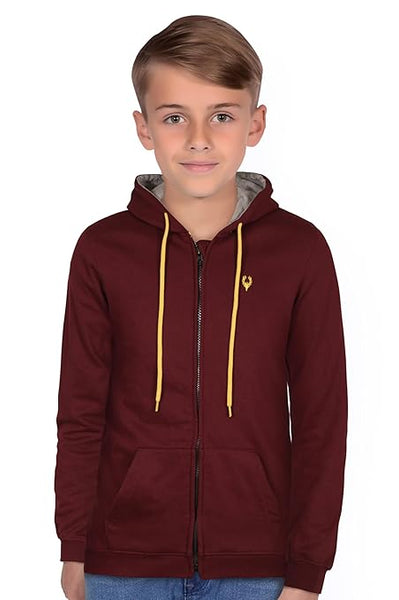 Boys Collared Neck Maroon Sweatshirt