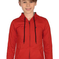 Boys Collared Neck Red Sweatshirt