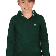 Boys Collared Neck Green Sweatshirt