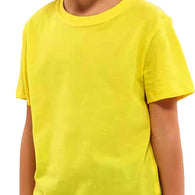 Yellow Round Neck Half Sleeve Kids Boys T-Shirt