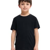 Black Round Neck Half Sleeve Kids Boys T-Shirt